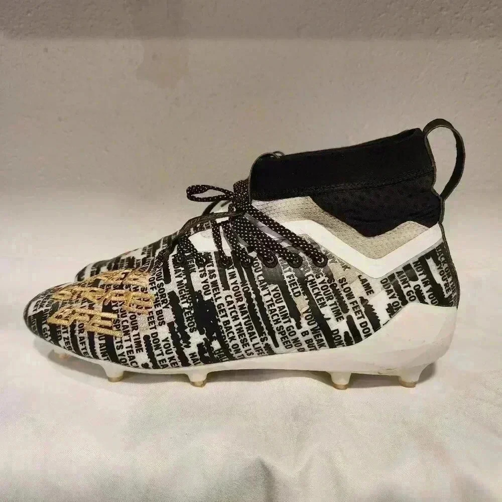 adidas Adizero Football Cleats Men's 13 Black/White Gold Three Stripe Life - Picture 5 of 14